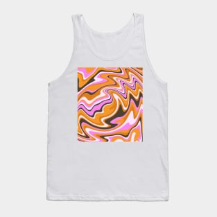 Colorful Liquid warp Abstract Swirl - Pink and Orange Tank Top